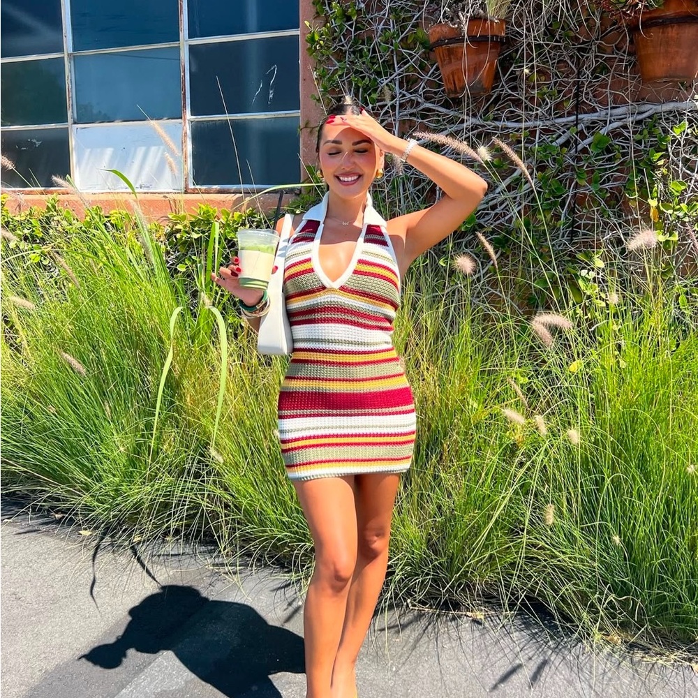 ZARA Striped Halter Mini Dress